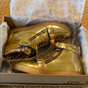 Gold High Top Sneakers Size 9